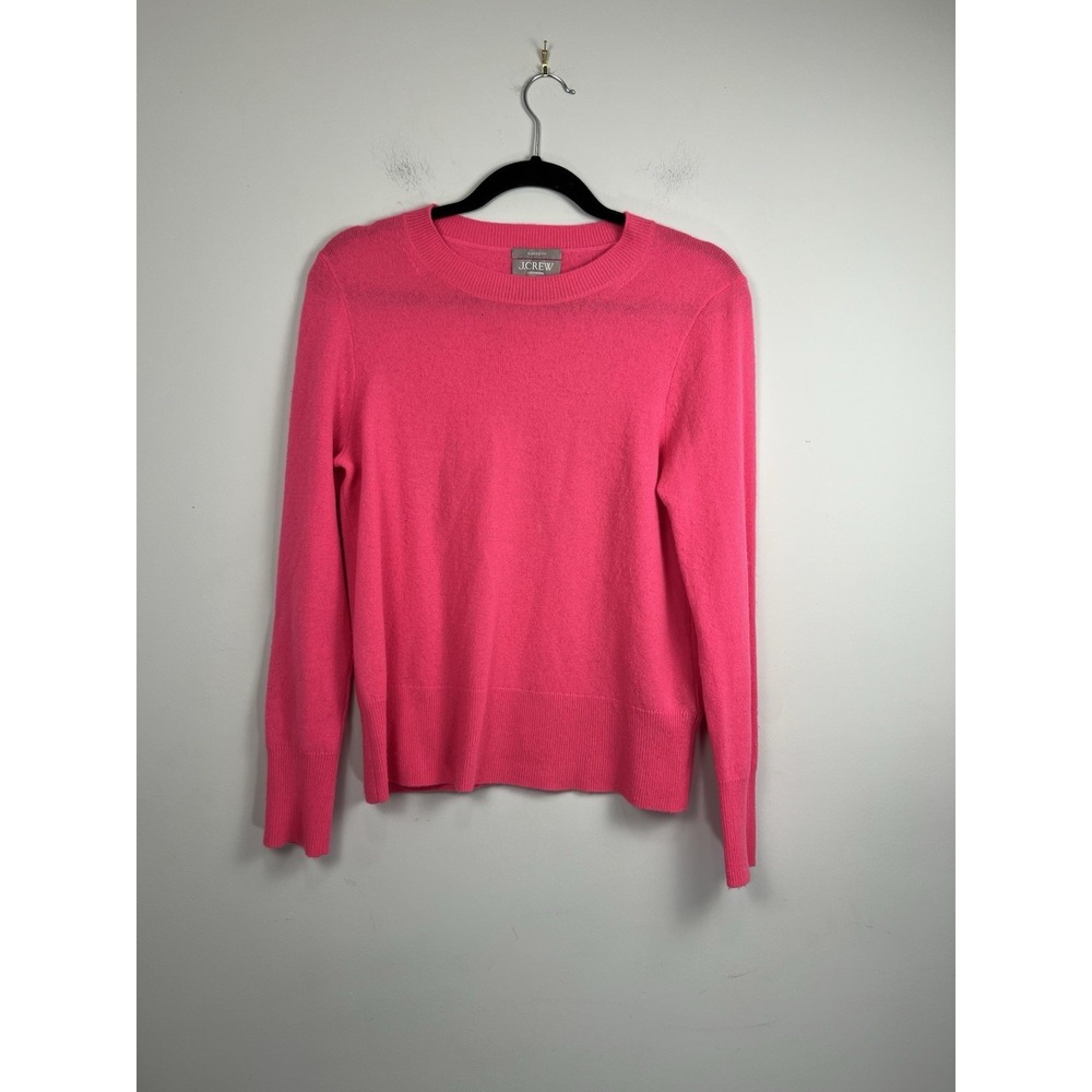 J.Crew 100% Cashmere Sweater in bright hot pink. Size Small. Classic Fit